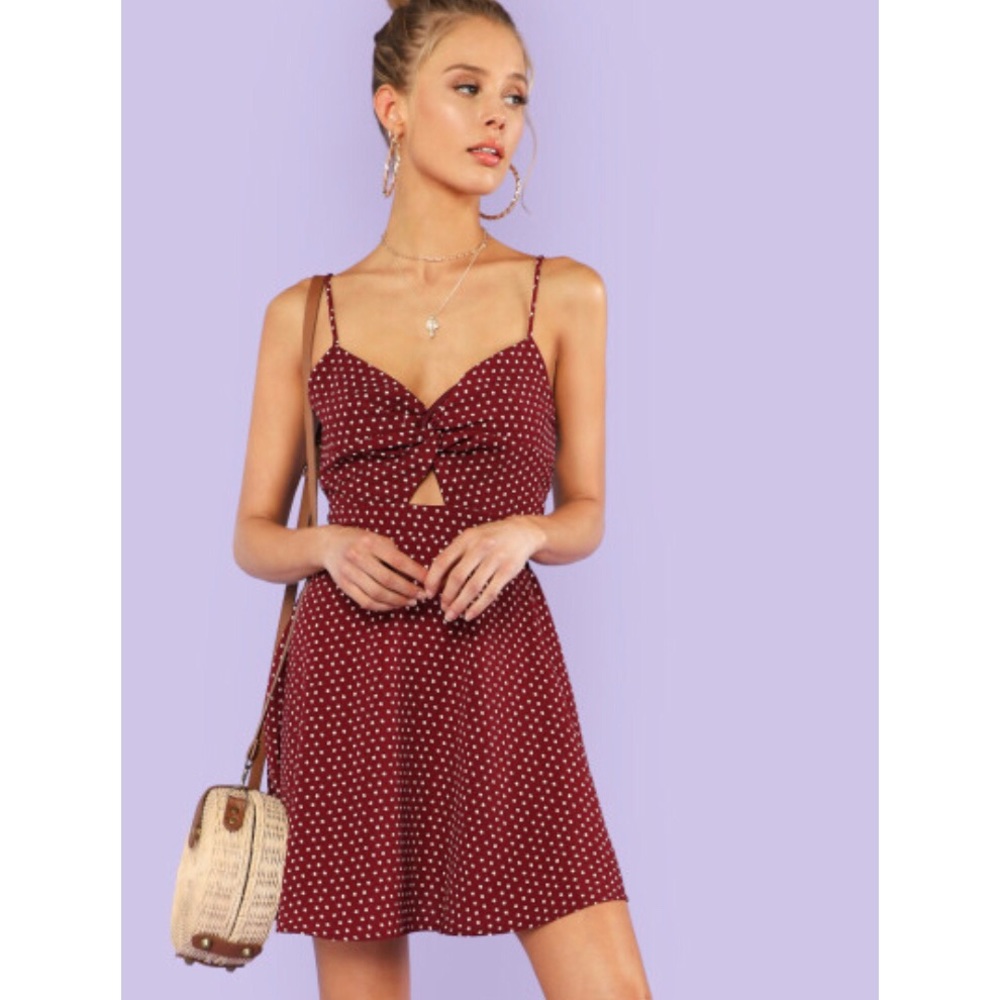 HP🎉 Nellie Red Polka Dot Knotted Dress